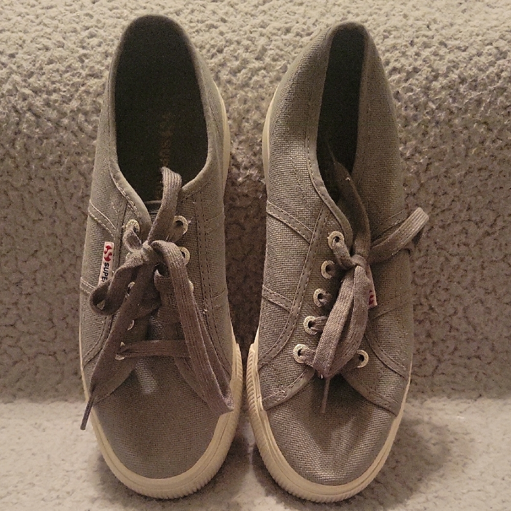 Superga Gray Canvas Sneakers